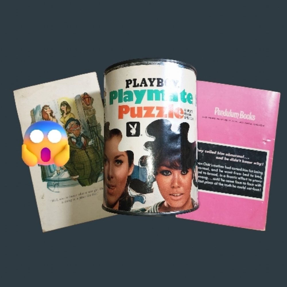 PLAYBOY Playmate Puzzle In Tin PLAYBOY Comic Book Adults Only Book RARE Vintage - Picture 3 of 10